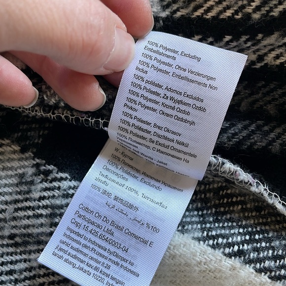 Cotton On Soft Fuzz Textured Plaid Jacket - Picture 11 of 12